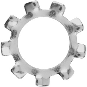 Rondella dentata LUX, Ø 8,4 mm, zincata, per fissare i collegamenti a vite.