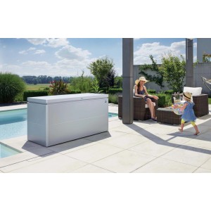 Biohort Loungebox Gr. 160 in argento metallizzato per giardino, terrazza o balcone.