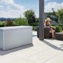Biohort Loungebox Gr. 160 in argento metallizzato per giardino, terrazza o balcone.