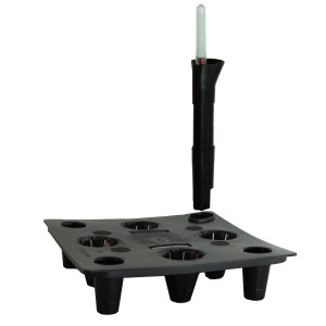 t.b.t. per piante e vasi, struttura in plastica nera con sistema di irrigazione.