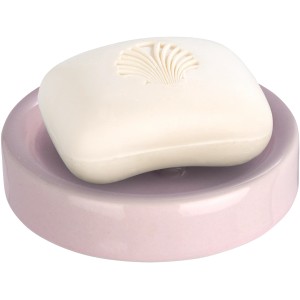 Wenko portasapone Polaris rosa pastello con sapone, ceramica.