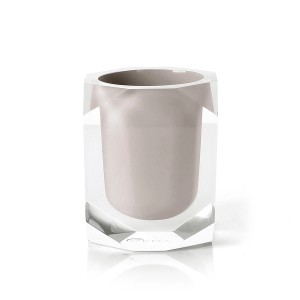 Elegante portaspazzolino t.b.t. beige in acrilico per il bagno.