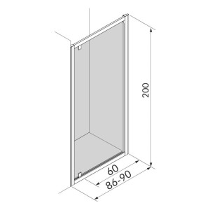 Porta doccia Pivot Elite 86-90x200 cm canna di fucile