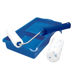 Set rullo per impregnanti LUX, 4 pezzi: vaschetta, telaio e 2 rulli in microfibra per impregnanti a basso spessore.