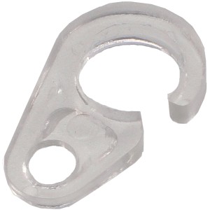 Gancio trasparente t.b.t. per binari per tende.