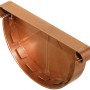 Grondaia semicircolare in plastica color rame, vista dettagliata.