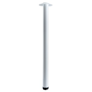 Gamba per tavolo Hettich bianca, Ø 60 mm, alta 900 mm, con piastra di montaggio. Gamba per mobili.