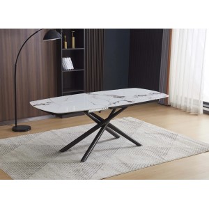 Tavolo allungabile da pranzo Astrid marmo bianco 140x90x76 cm