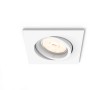 Faretto da incasso t.b.t. bianco con sorgente luminosa rotonda per montaggio a soffitto.