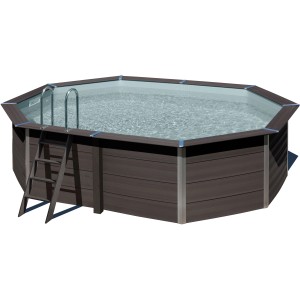 Piscina ovale Gre Composite Avantgarde con scaletta e illuminazione LED.