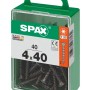 Viti universali SPAX 4x40 mm, Torx T20, in contenitore di plastica verde.