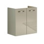 t.b.t. Mobile bagno beige con due ante e maniglie cromate per arredo bagno.