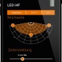Vista app per controllare la lampada da giardino a LED Steinel GL 80, impostazione di portata e crepuscolo.