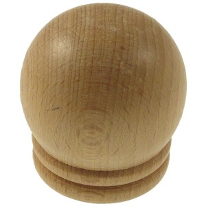 Terminale in legno per bastone per tende, forma a sfera, legno chiaro.