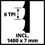 Dettaglio lama per seghetto a nastro (6 TPI, 1400x7 mm) per Einhell TC-SB 200/1
