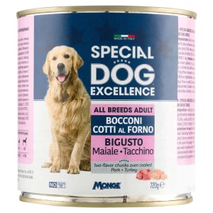 Lattina di cibo umido per cani Special Dog Excellence, gusto maiale e tacchino, per tutte le razze.