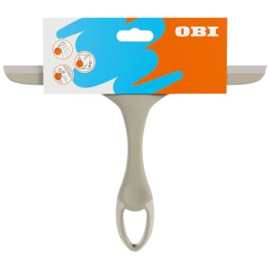 Tergivetro doccia OBI beige con gancio per pulizia senza aloni di superfici in vetro.