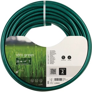 Tubo per irrigazione t.b.t. verde arrotolato, lunghezza 25m.