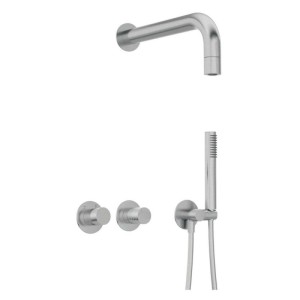 Set doccia incasso Idrostile Limonar miscelatore 42 mm acciaio spazzolato