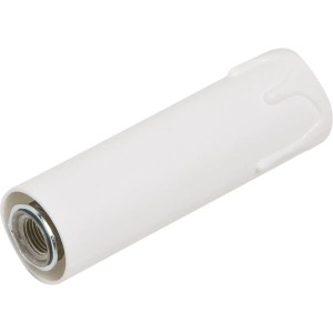 Portalampada E14 bianca design a candela per lampadari. Dettaglio: effetto gocce di cera.