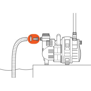 Raccordo per tubo di aspirazione Gardena (3/4) con pompa, accessorio per impianti idrici domestici.