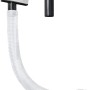 Raccordo di scarico per lavabo con tubo sifone flessibile e tappo.