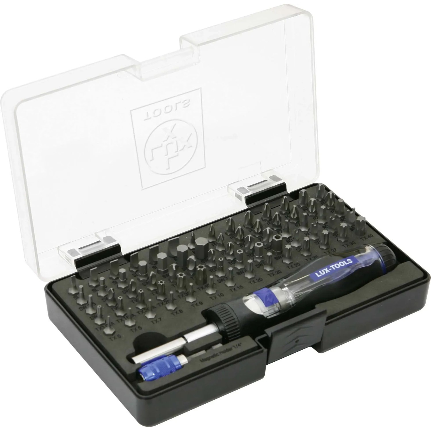 LUX Bitset Comfort, set di 73 pezzi in valigetta: cacciavite con inserti per set di utensili.