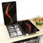 Set di 2 copri piano cottura Wenko Hot Peperoni, multicolore, per piani cottura in vetroceramica, elettrici e a gas.
