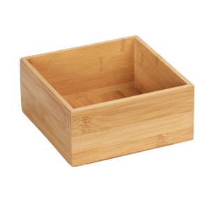 WENKO Contenitore Terra M in bambù, ripiano bagno quadrato.