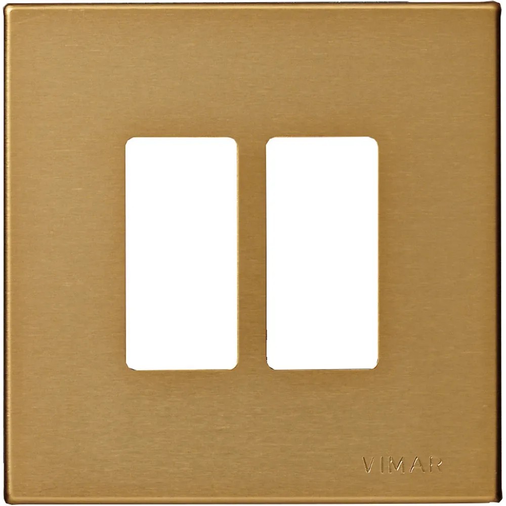 Placca Vimar Serie 8000 - 4 Moduli In Alluminio Bronzo Per Interruttori E Prese - Foto 3