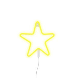 Applique LED a forma di stella gialla per interni.