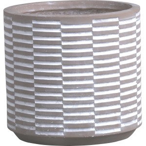 Vaso decorativo rotondo con motivo a rilievo per interni ed esterni.