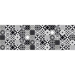 Paraschizzi t.b.t. con motivi bianchi e neri per la cucina.