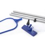 Set pulizia piscina con retino, spazzola e asta telescopica per acqua pulita.