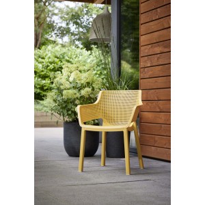 Sedia da giardino senza cuscino con braccioli Elisa giallo senape