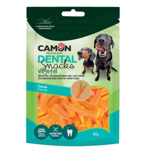 Camom Dental Snacks Vegetal per cani, snack di carote in busta.