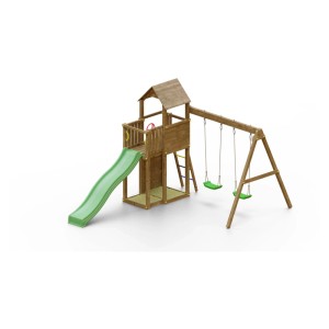 Gioco da giardino Boomer 3 con scivolo e altalene 432x303xh272 cm