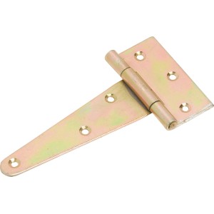 Cerniera per cancello zincata gialla, 100x65 mm, per coperchi di casse e porte esterne.