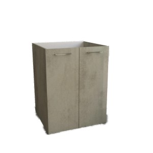 Mobile bagno grigio con due ante.