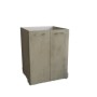 Mobile bagno grigio con due ante.