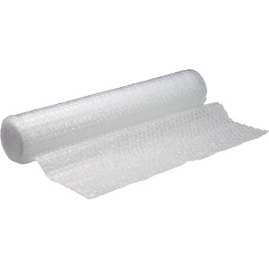 Rotolo di pluriball, 1 m x 5 m, trasparente, per proteggere oggetti fragili.