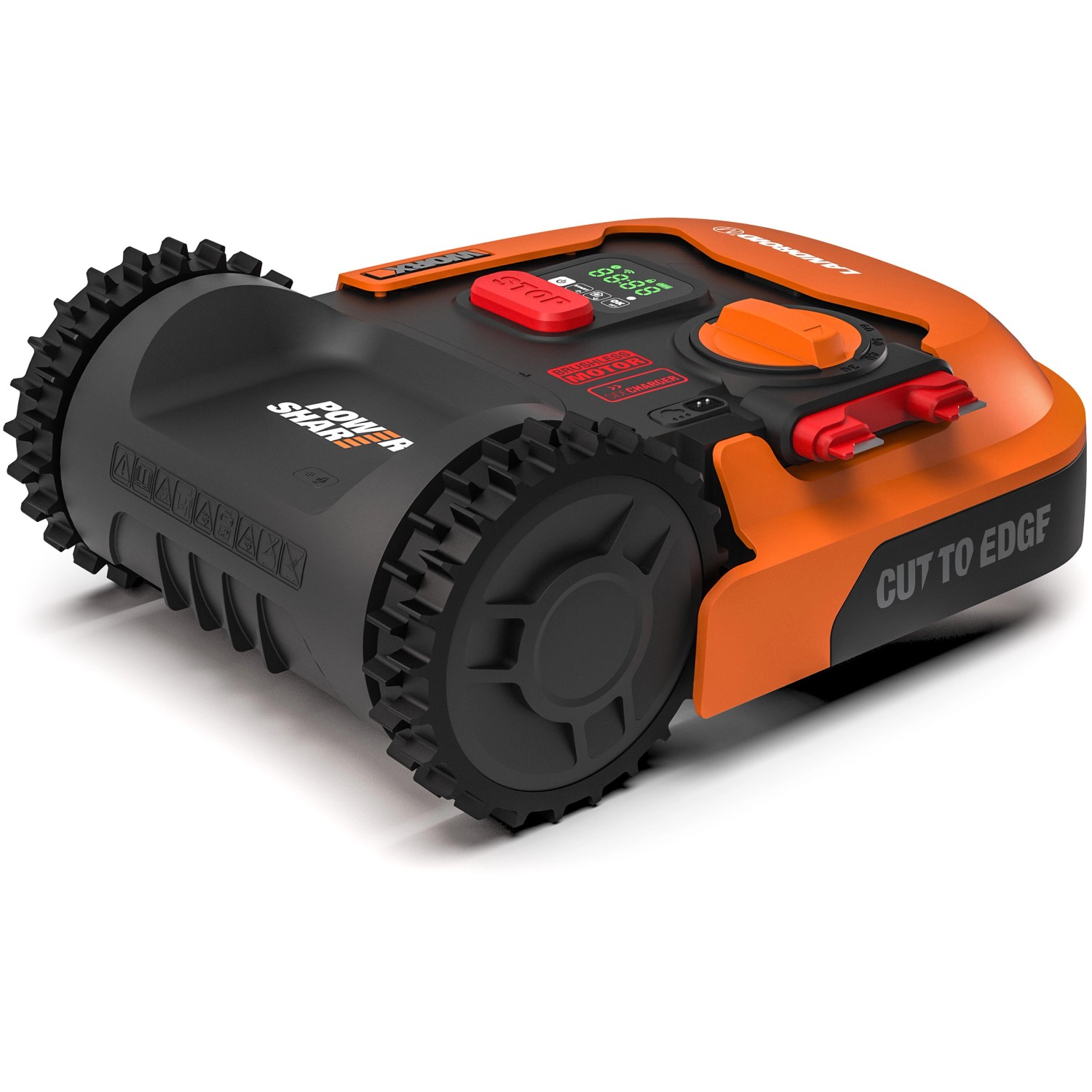 Worx Landroid M500 robot tagliaerba: robot rasaerba con batteria PowerShare, funzione CutToEdge e sensori ostacoli.