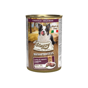 Stuzzy cibo umido per cani Monoprotein Cinghiale, lattina. Alimento completo per cani.