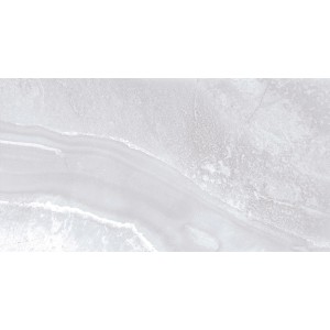 Piastrella per pavimenti chiara con effetto marmo. Ideale per spazi abitativi moderni.