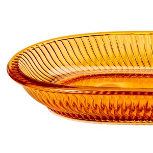 Vassoio in vetro Jewel ambra