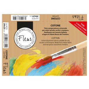 t.b.t. telaio 20x25 cm con pennello e campioni di colore.