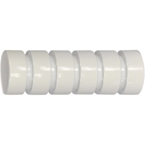Terminale per bastone per tende Mydeco Rillcube, bianco, Ø 2 cm, per set di tende.