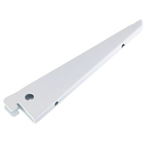 Staffa a U bianca in acciaio (17 cm) per mensole e costruzione di mobili, portata fino a 50 kg.