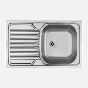 Lavello appoggio 1 vasca rettangolare gocciolatoio sx  Guantánamo acciaio inox
