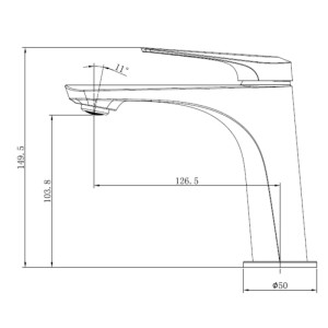 Miscelatore lavabo serie Riva Ø30 mm cromato